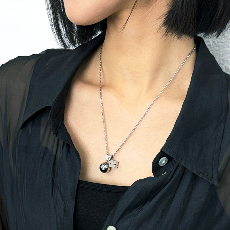 3way 8ball & dice necklace