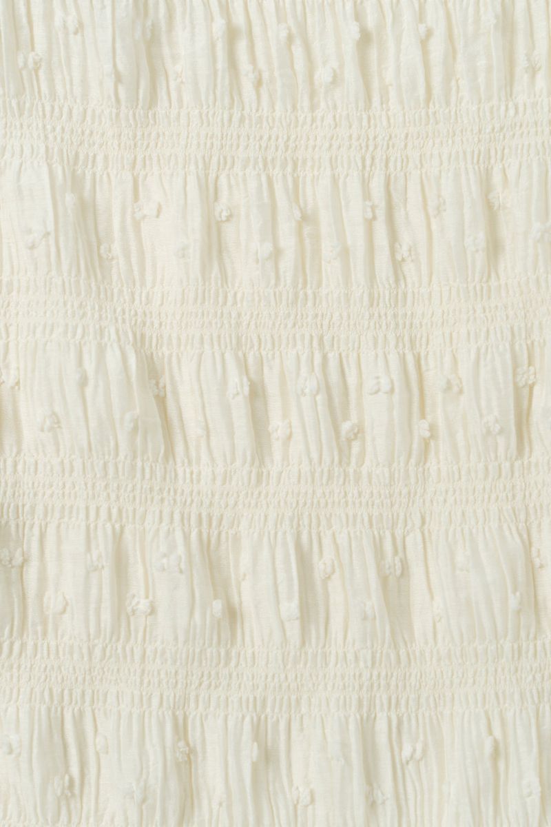 Smoke shirring blouse_cream