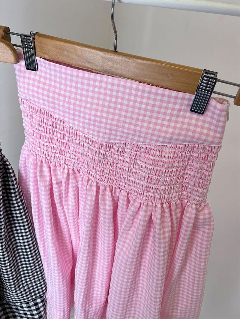 SMOKE BANDING CHECK SKIRT (2C)