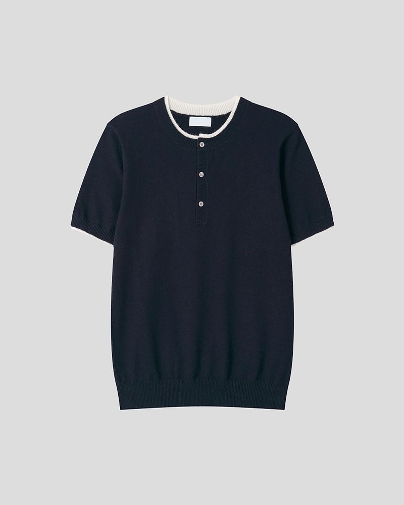 Eren Layered Henley Neck Knit