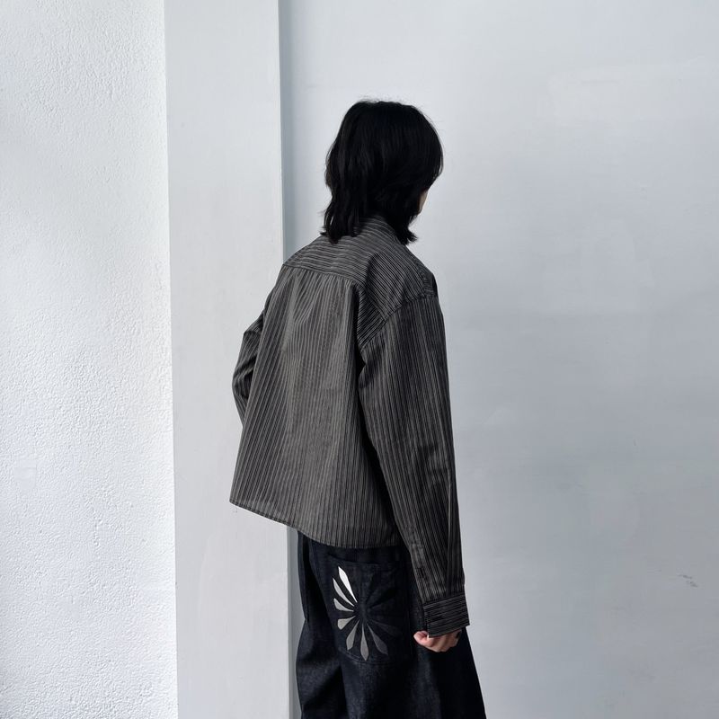 Minimalist Micro-Pleated Cropped Shirt