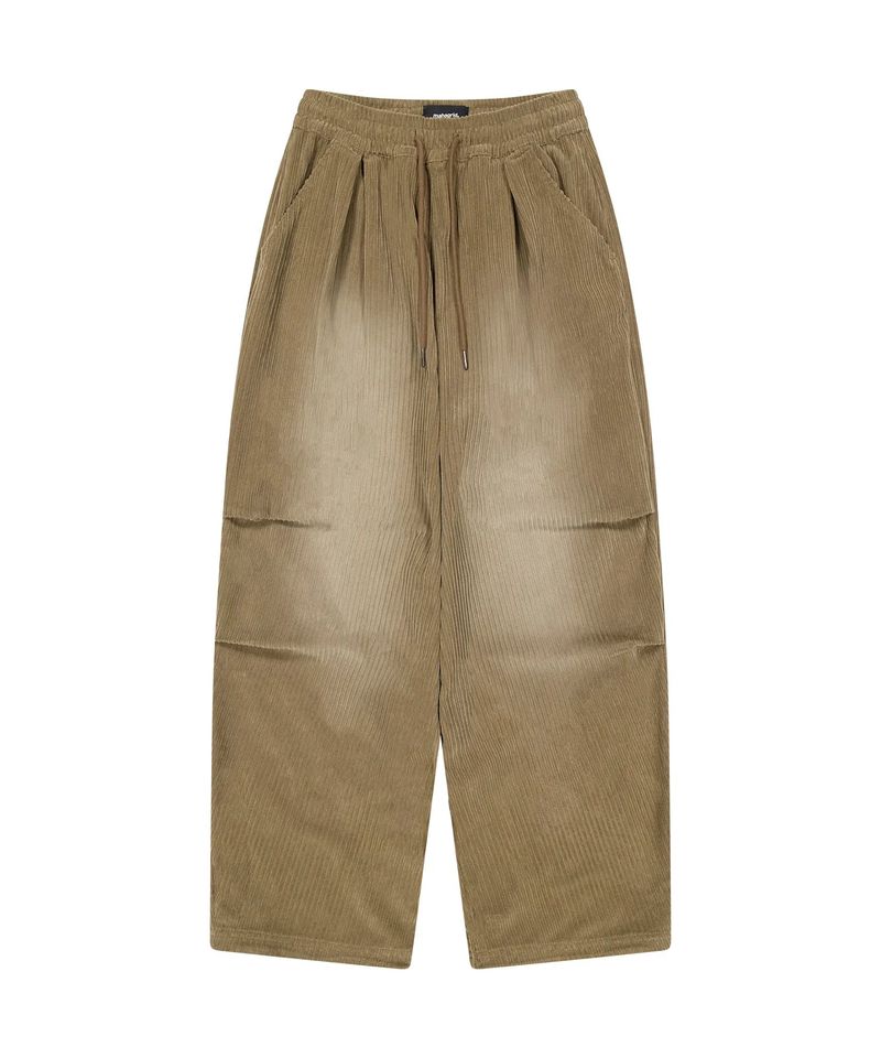 BRUSHED WIDE CORDUROY PANTS_BROWN