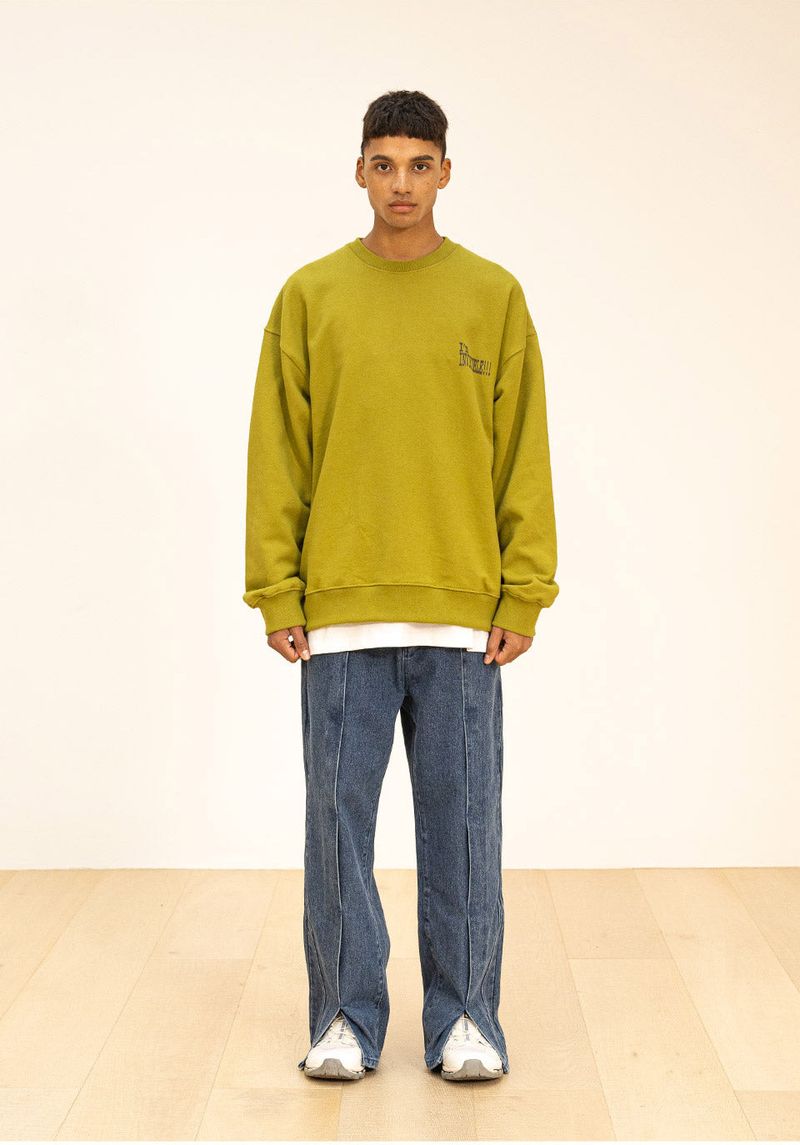 INCISION INVERTED WASHED DENIM PANTS
