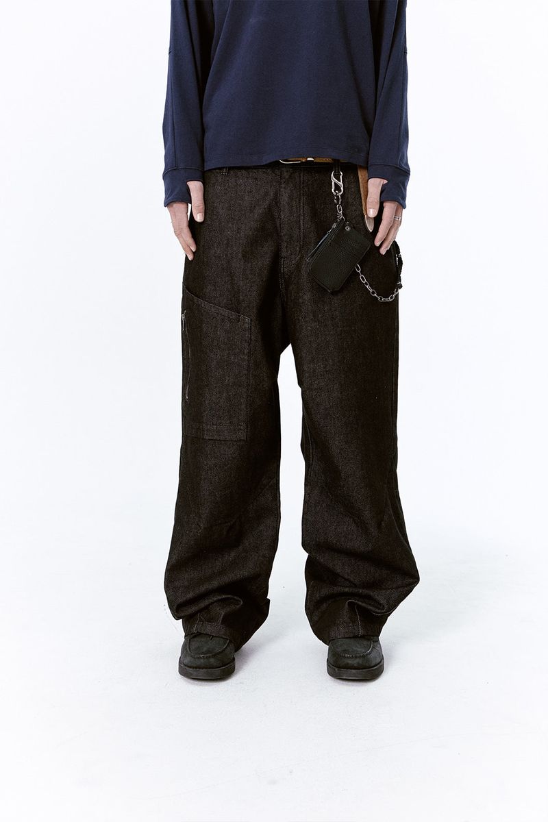 ETCE（イーティーシーイー）の「SIDE POCKET CURVED DENIM (BLACK)（Pants）」