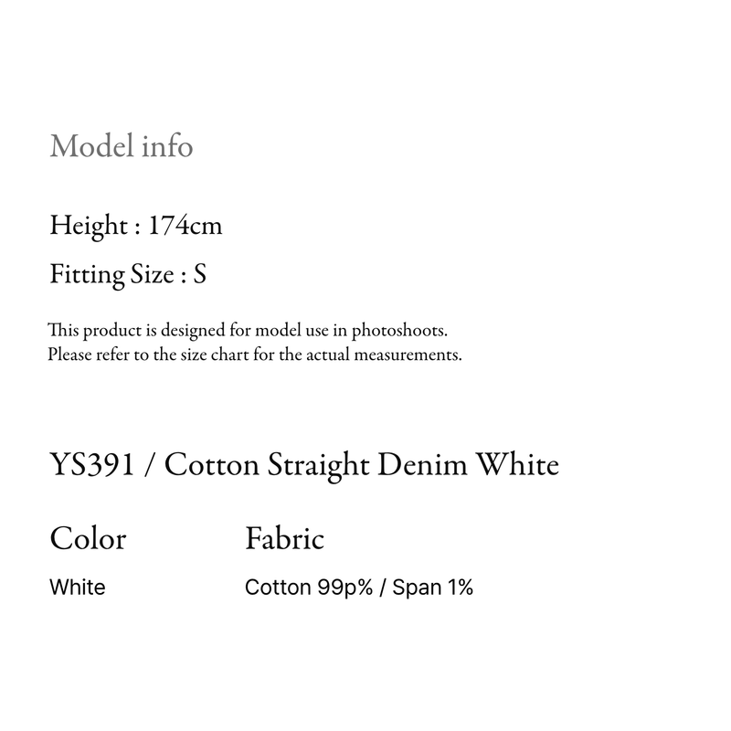Cotton Straight Denim White - YS391