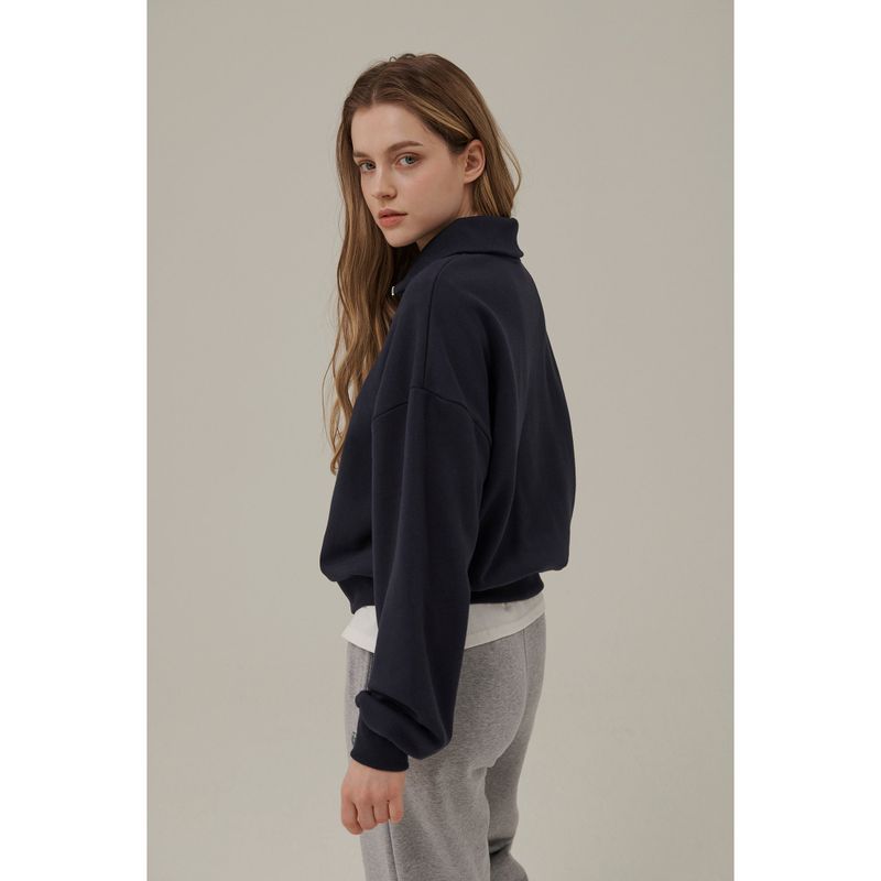 SMALL LOGO HALF ZIPUP SWEATSHIRT_NAVY