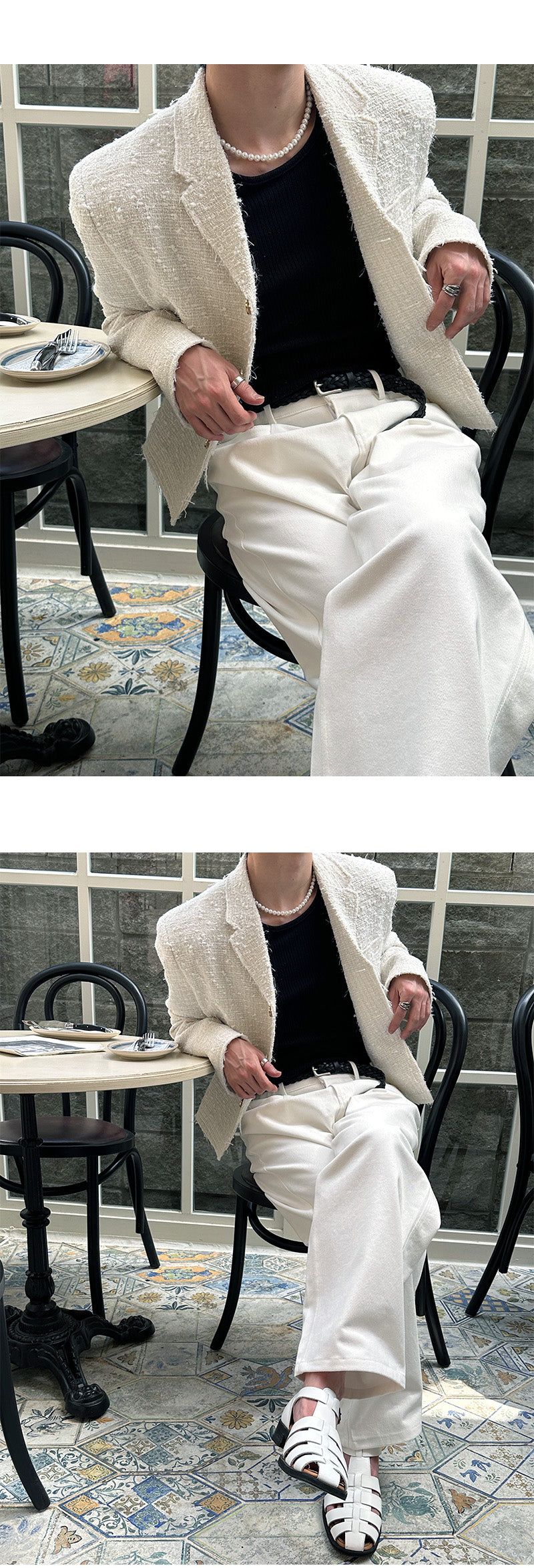 [PREMIUM] Crush glitter tweed jacket(2color)