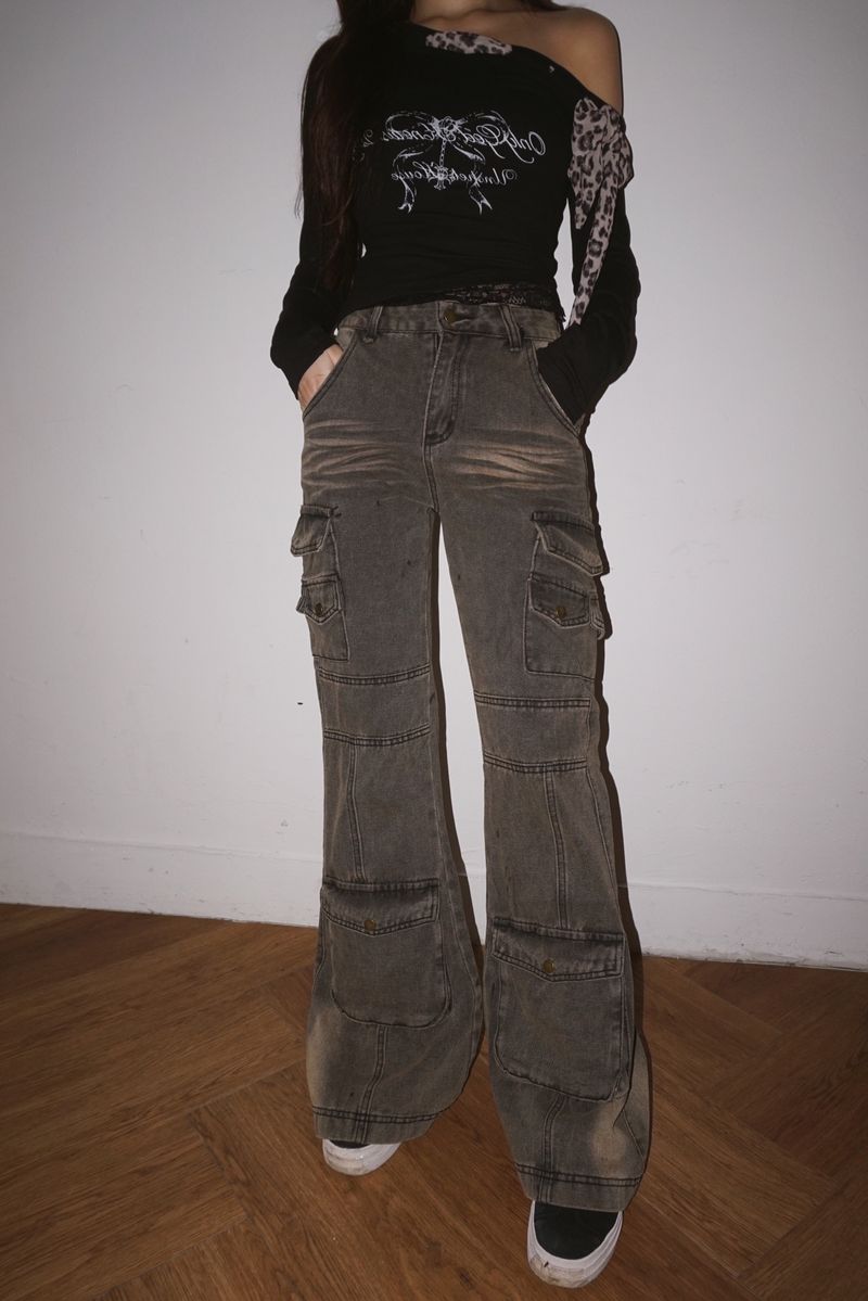 Pocket Semi Bootcut Denim Pants