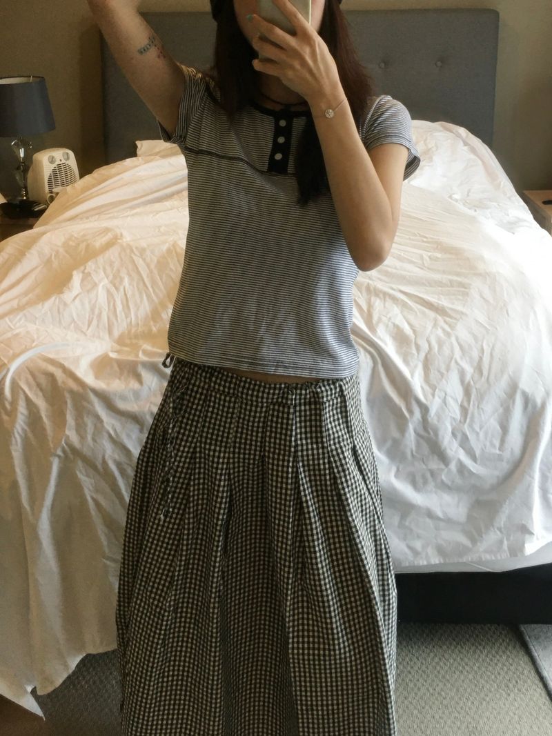 Picnic Half Button T-Shirt (4c)