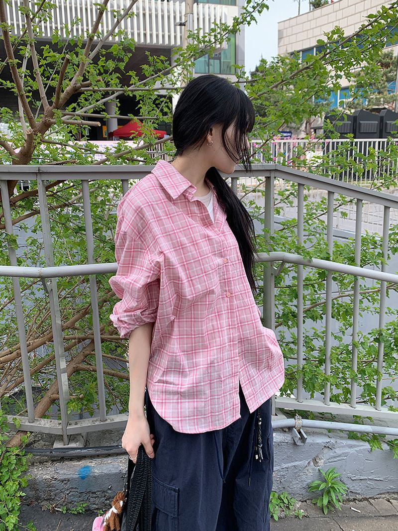 SHIRRING CHECK SHIRT (2C)