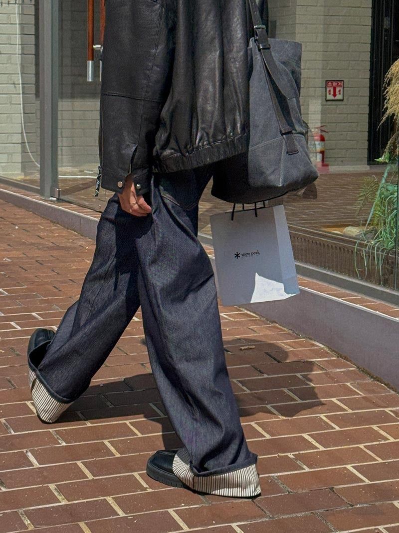 [Premium] ASCLO Roll Up Raw Denim Pants (2color)