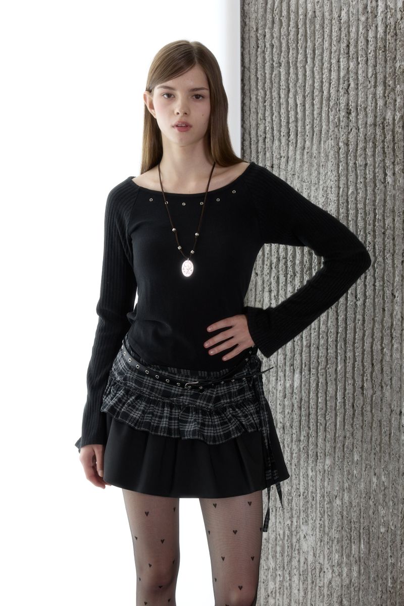 MINI CHECK LAYERED SKIRT