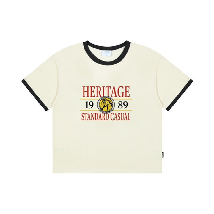 CASUAL HERITAGE Cool Cotton Crop Ringer Short Sleeve (SRCSTD-0266)