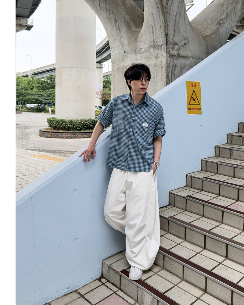 Mirel Check Roll-Up Half Shirt