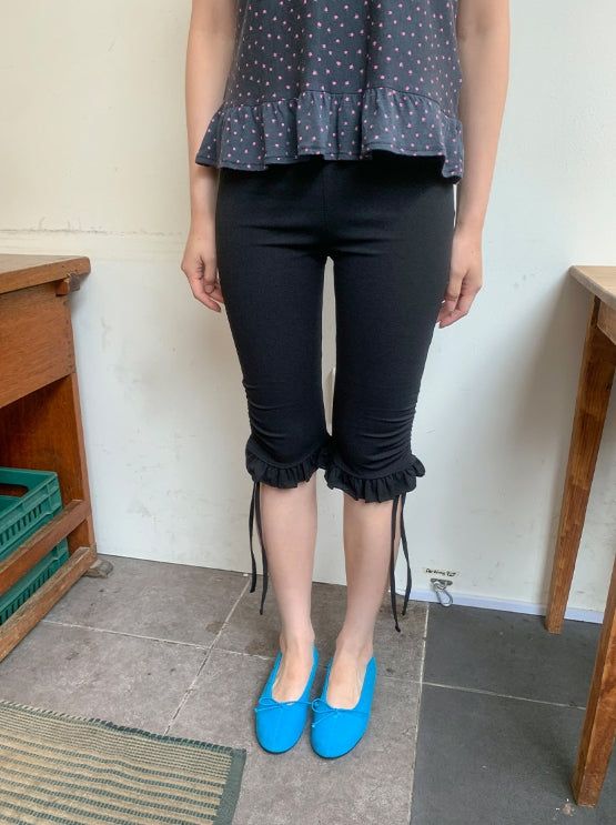 BAON(バオン)の「Liline Ribbon Shirring Capri Leggings Pants(Pants)」