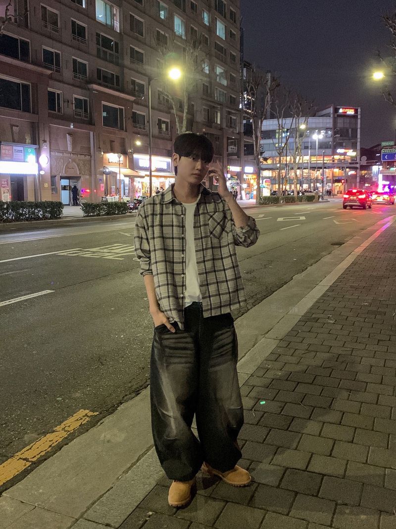 스즈메 체크 셔츠