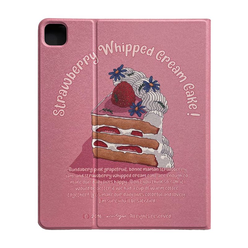 iPad Leatherette Case_Strawberry Whipped Cream Cake
