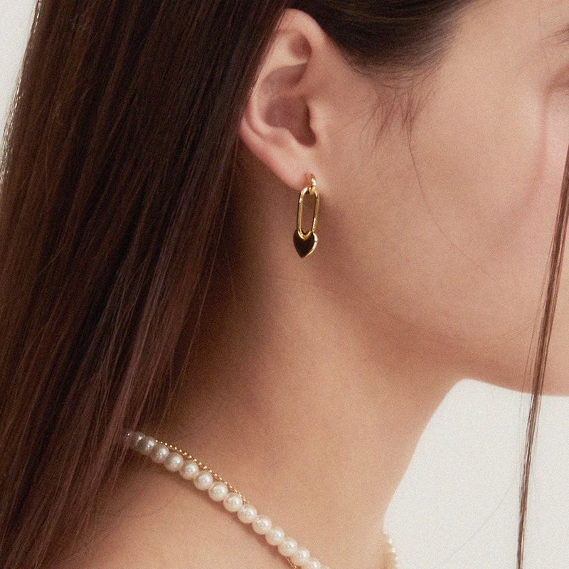 noonoofingers（ヌヌフィンガース）の「[s925post] heart chain earring（Accessories）」