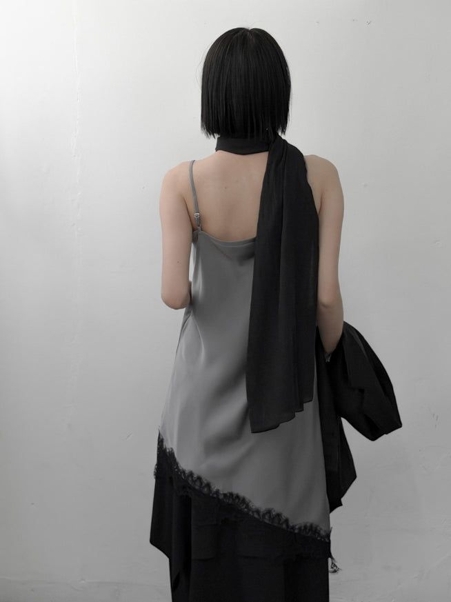 Silver Lace Slip One Piece
