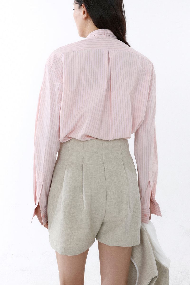 FRONT BELT SHORTS_SAND BEIGE