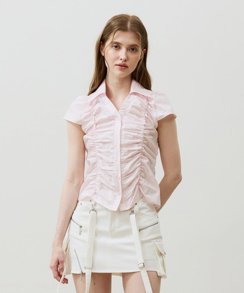 ARIKIM（アリキム）の「SYLPH SHIRRING SHIRT / PINK（Tops）」