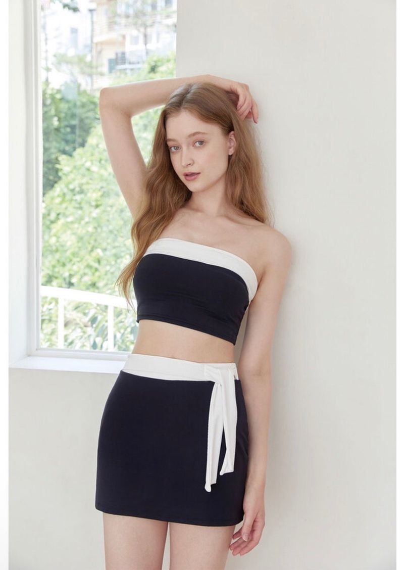 Belted Top & Bottom Set Black