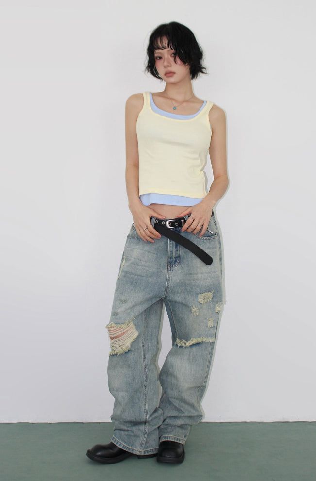 VINTAGE DESTROYED DENIM