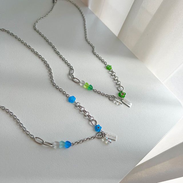 aqu Vacation Biz Kitchee Aqua Chain Heart Necklace