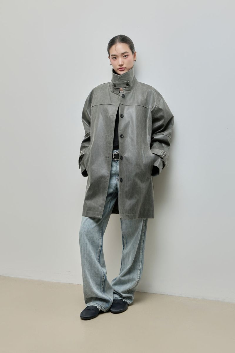 Vintage Leather Half Coat
