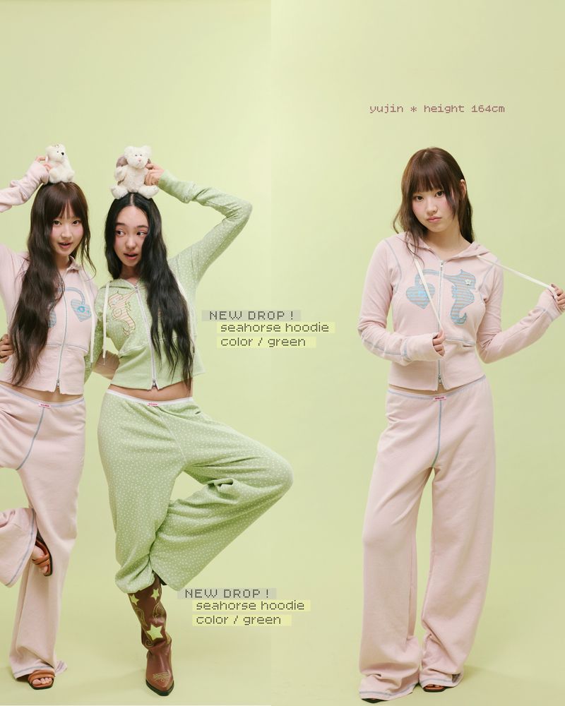 seahorse pants green