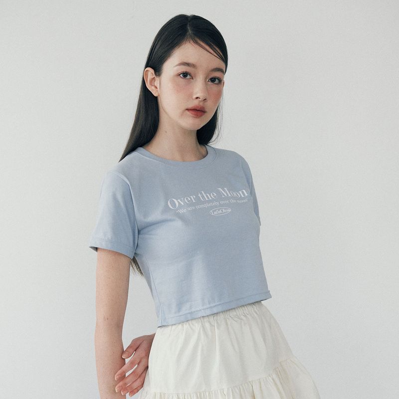 Moon Crop T-shirt - SKY BLUE