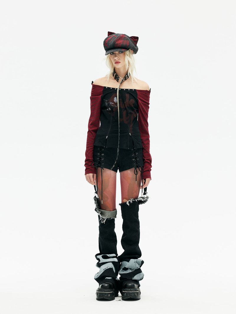 Emoha Asuka's punk cat ear newsboy hat