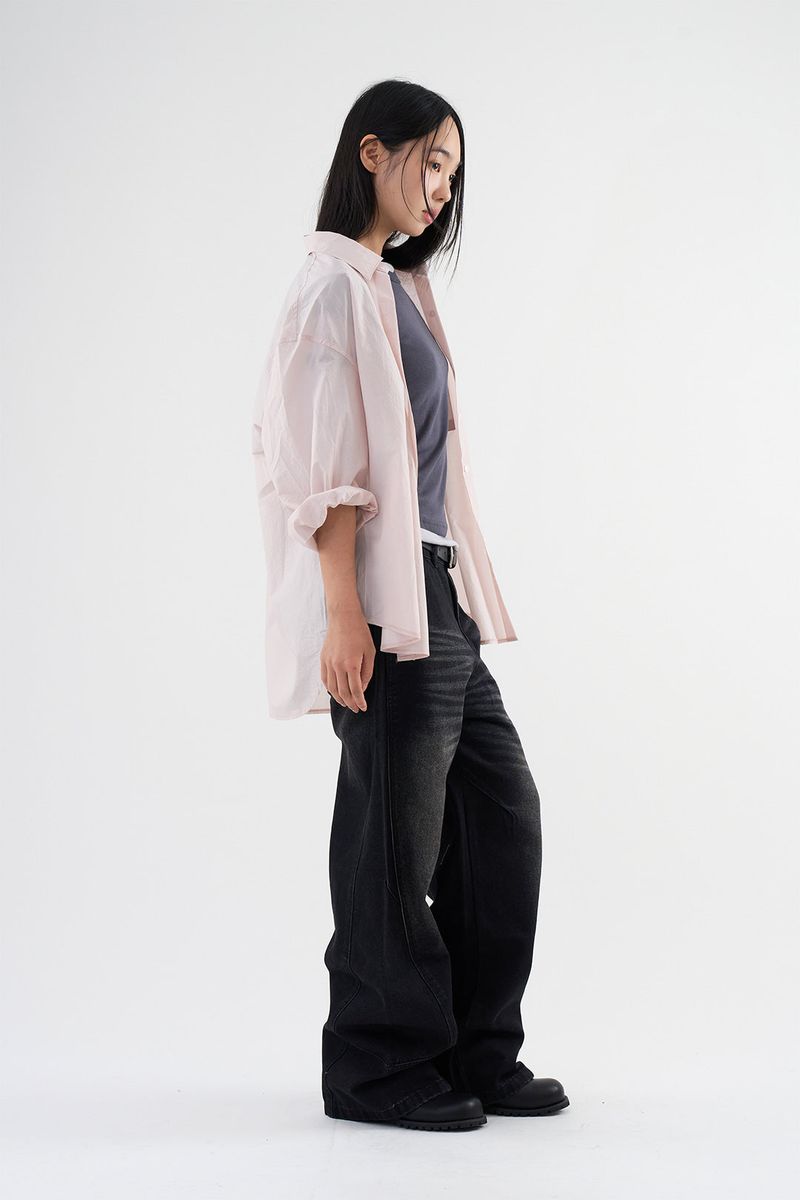 Dart Curved Denim Pants