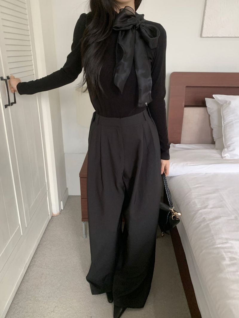 Tilly Tie Scarf Long Sleeve Top