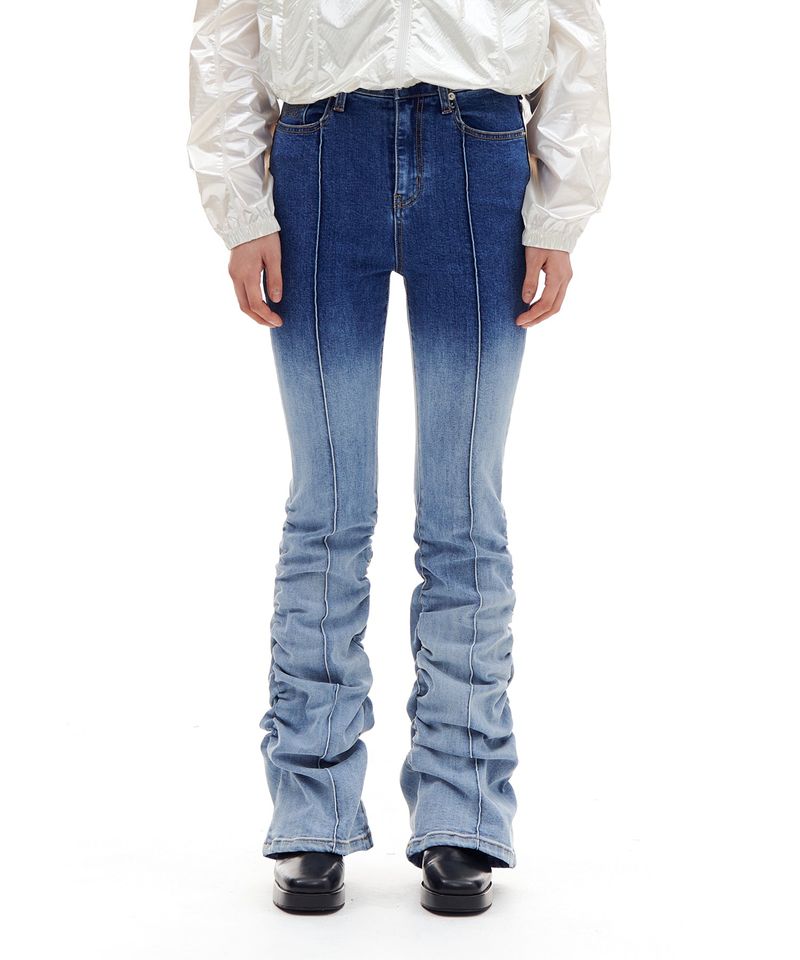ARCHIVE BOLD（アーカイブボールド）の「BOOTSCUT SHIRRING DENIM PANTS (BLUE)（Pants）」