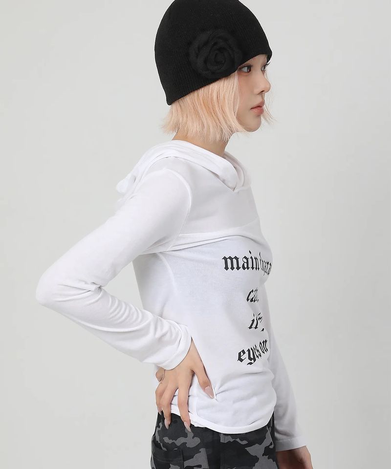 Lettering Hood Long Sleeve