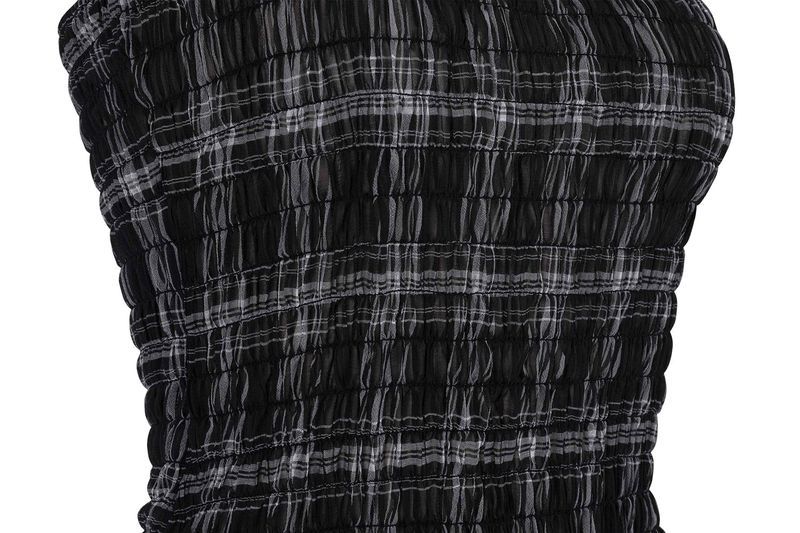 DOZI - Smocking Draped Dress _ Black