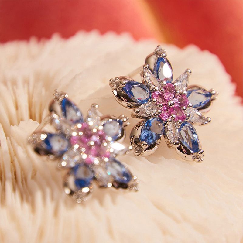 BLUE FLORAL EARRING