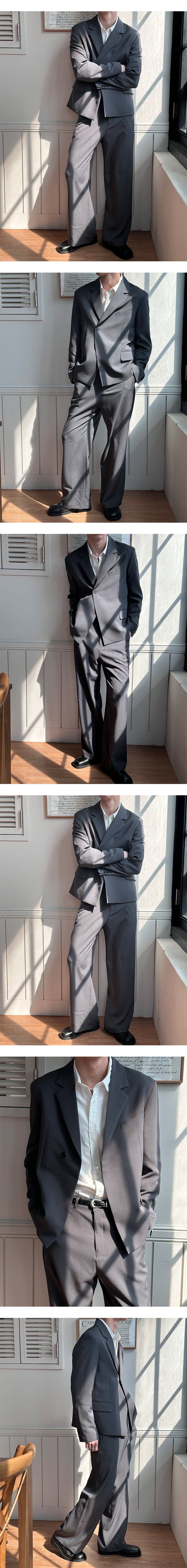 [Unisex] Half double short blazer(2color)