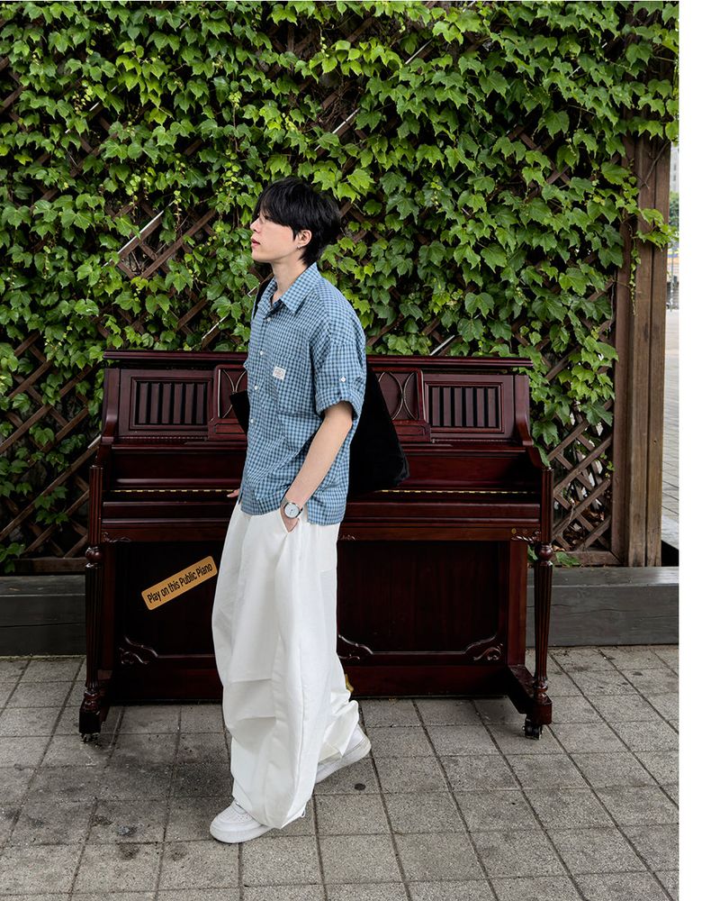 Mirel Check Roll-Up Half Shirt