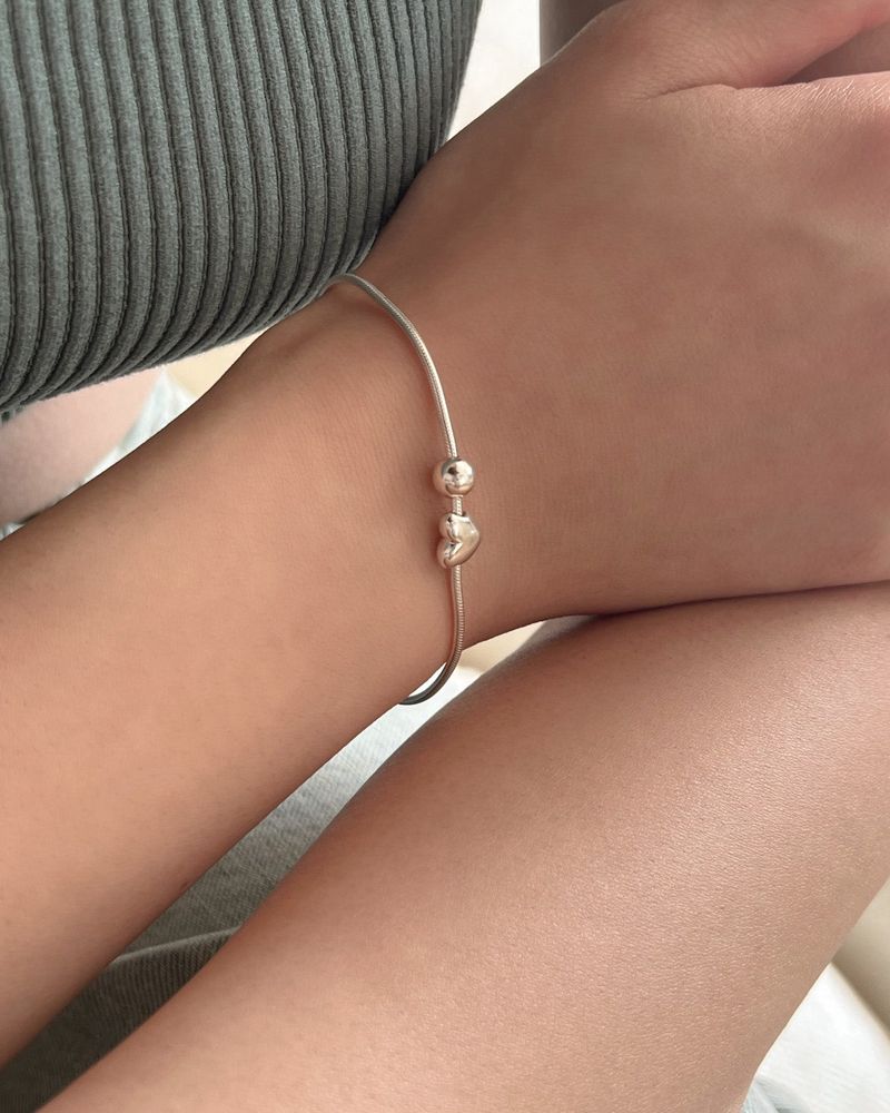 Swing heart bracelet (silver)
