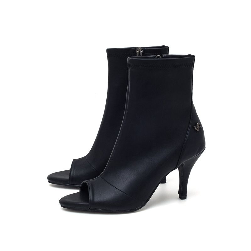 New Open Toe Slim Ankle Heel(Black)