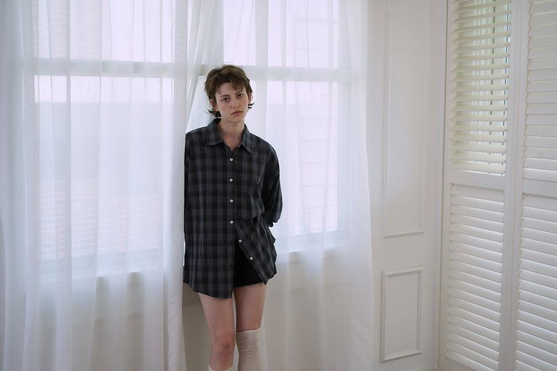 Autumn check shirt_navy