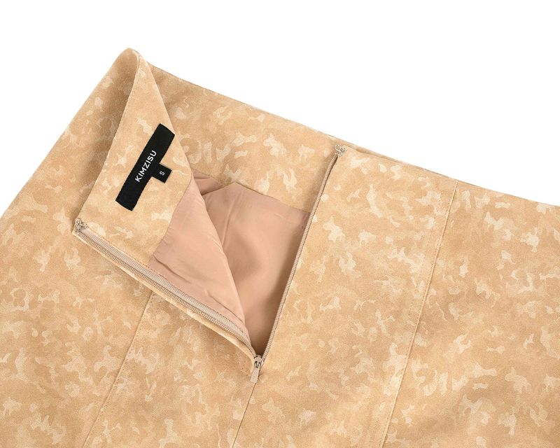 DOZI - Suede Mini Wrap Skirt _ Camel