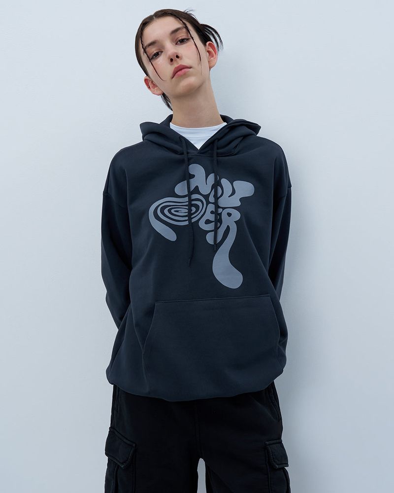 TWISTED LOGO HOODIE-CHARCOAL