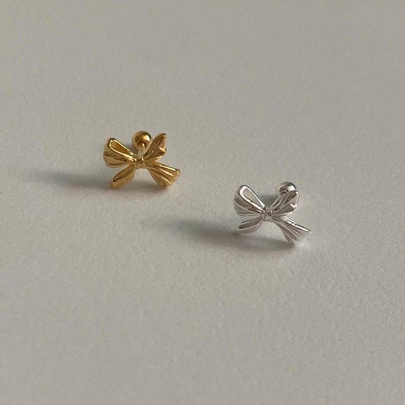 (silver925) ラブリーリボンピアス type2 *gold