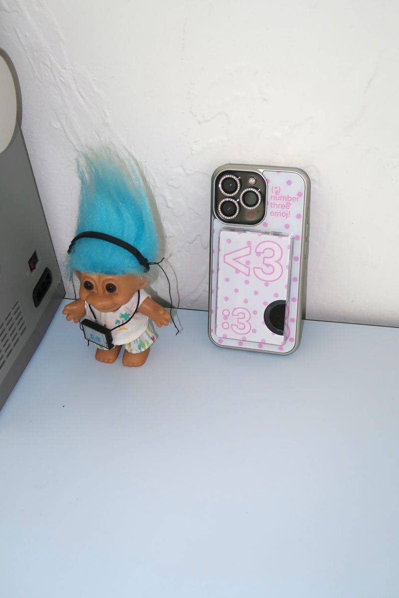 [MADE] Number 3 emoji case + card slot (Sky cotton)