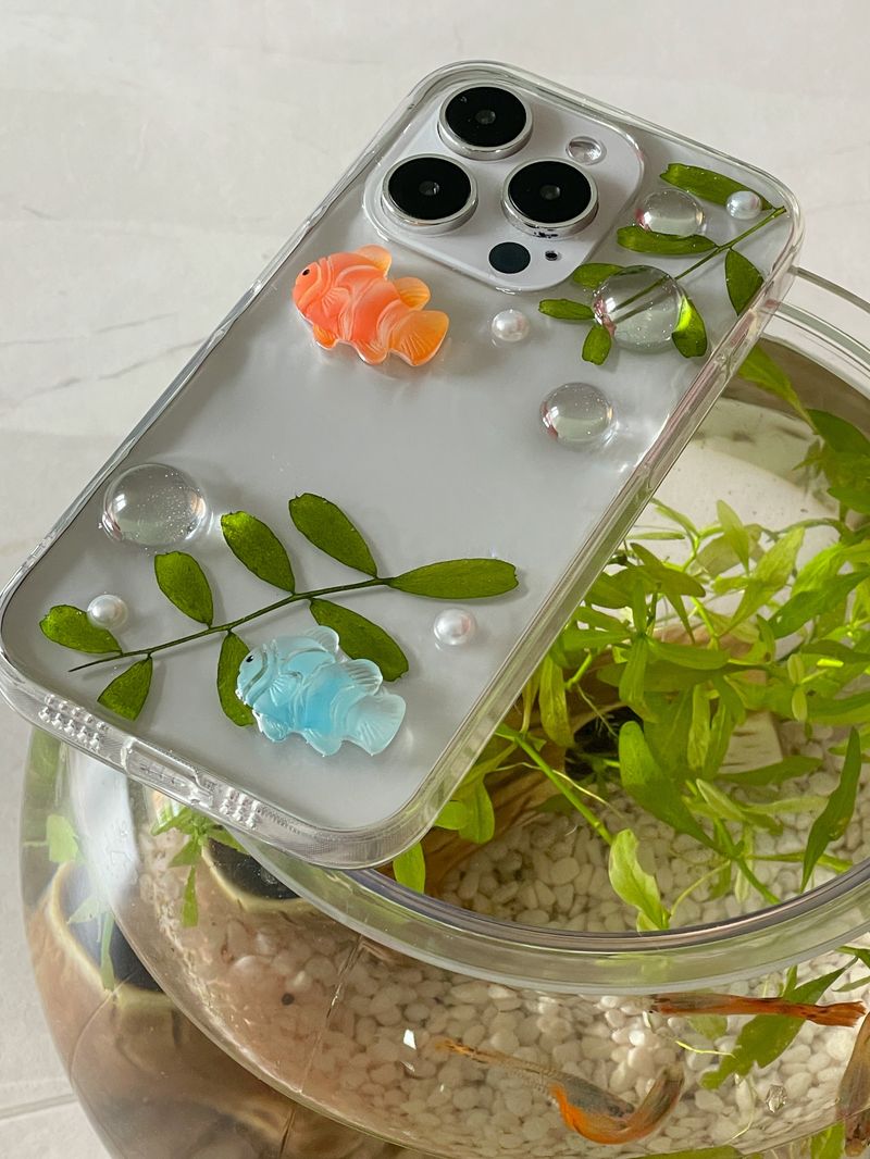 [made] Sea fish bush resin phone case