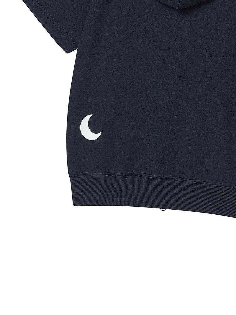 NY APLIQUE SS HOOD ZIP UP NAVY