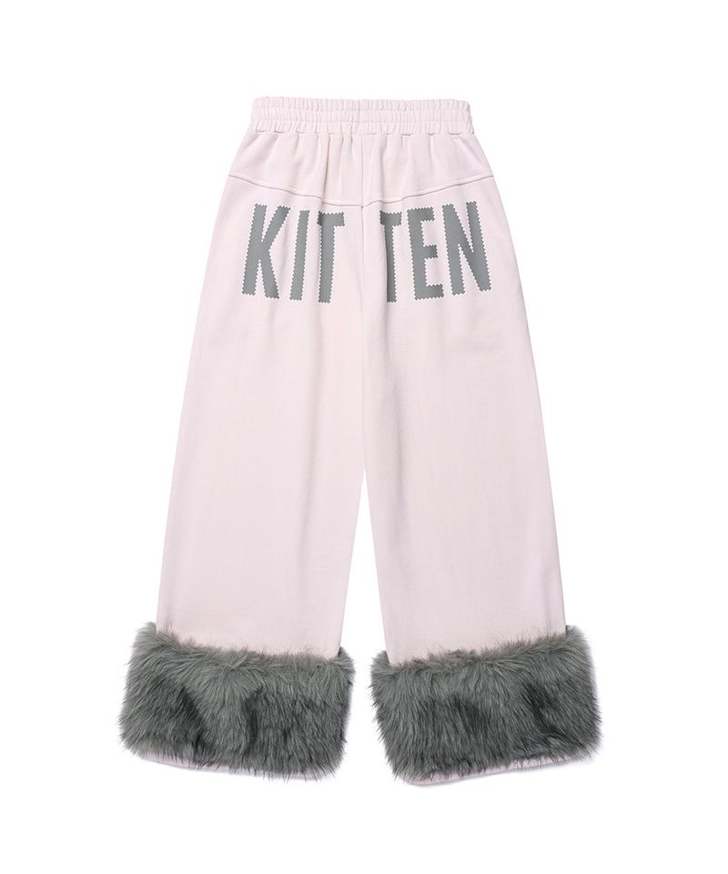FUR KITTEN WIDE SWEAT PANTS PINK(CV2GFFPA00A)